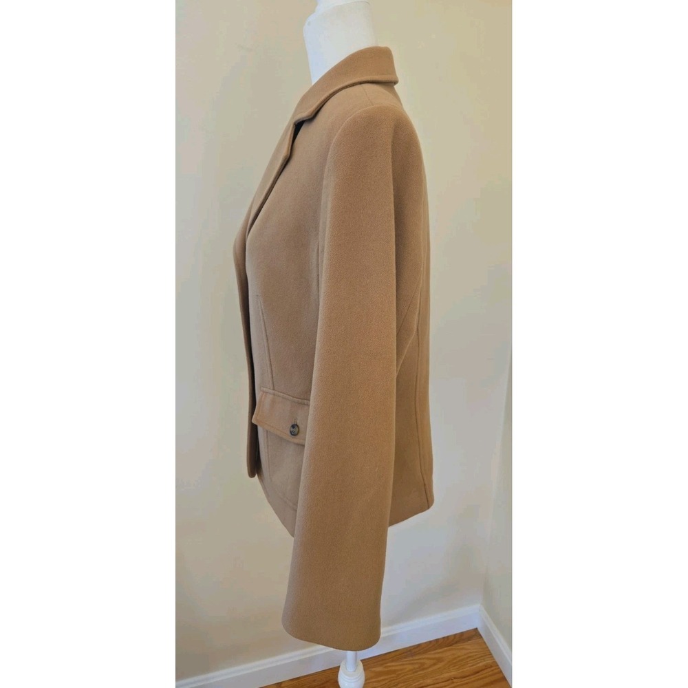 LL Bean Ladies Blazer Camel Wool/Angora Blend Two-Button Collegiate Med Reg - Picture 6 of 15